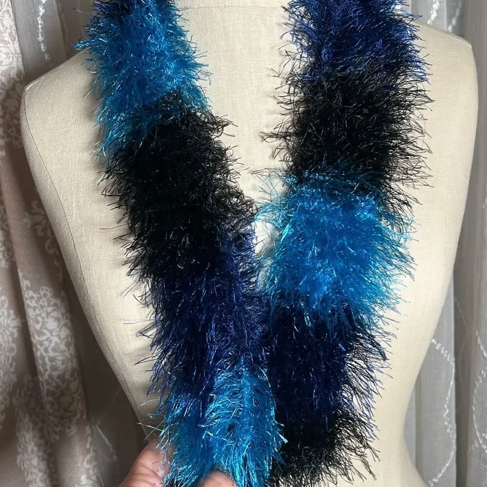 EUC Hand Knit Eyelash Yarn Scarf